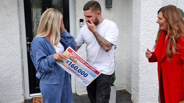 UTTER SHOCK: Shaun and Aimee can't believe windfall amount