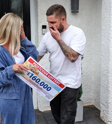 UTTER SHOCK: Shaun and Aimee can't believe windfall amount