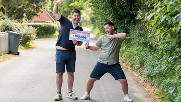 HIGH DO: Jack and AJ elated at win months before wedding