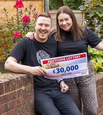 SHOCKED: Electrician Neil and fiancée Hayley were stunned by win