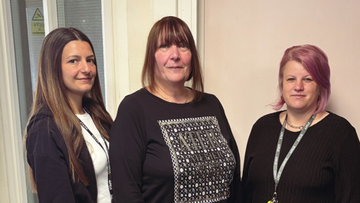 Friar Park staff CEO Julie Jones, Leanne Jones (L) and Samantha Bradshaw (R)