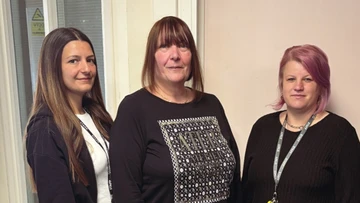Friar Park staff CEO Julie Jones, Leanne Jones (L) and Samantha Bradshaw (R)