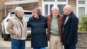 ALL FOR WON: Neighbours all smiles after windfalls reveal