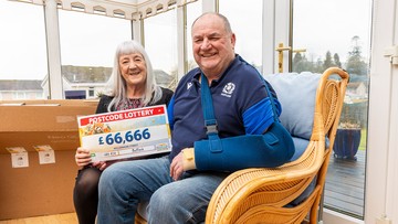 SMILES BETTER: Happy Tommy with his wife Maureen