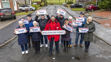 STREET PARTY: Neighbours celebrate their wins with Matt