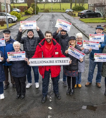 STREET PARTY: Neighbours celebrate their wins with Matt