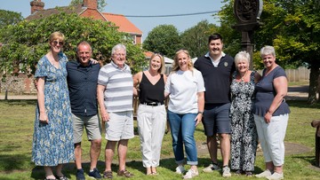 GOOD NEIGHBOURS: (From left) Charlotte, Patrick, Keith, Laura, Sophie, Jack, Anne and Sonia