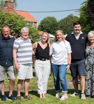 GOOD NEIGHBOURS: (From left) Charlotte, Patrick, Keith, Laura, Sophie, Jack, Anne and Sonia