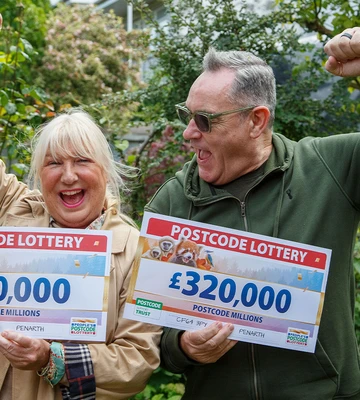 ALL SHOOK UP: The loved-up pair can't wait to start enjoying their mega windfall