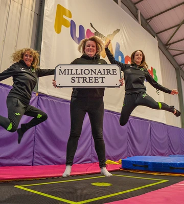 JUMPING FOR JOY: Sky High staff were ecstatic with their surprise funding