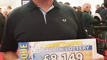 BANK OF DAVE: Retired decorator with his lottery win in 2016