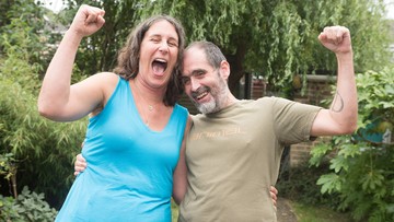 HAPPY COUPLE: Jo and Tony have big plans for win