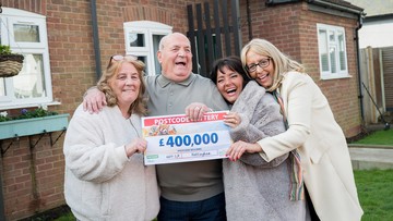 FAMILY WIN: Cliff with his daughters Rachael (L), Claire and Rebecca (R)