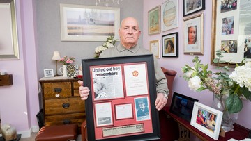 ALWAYS IN HIS HEART: Cliff has a wall in his house remembering the Munich air disaster