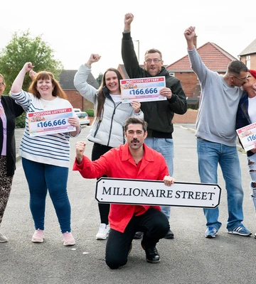 THRILLIONAIRES: Neighbours and family celebrate their windfalls
