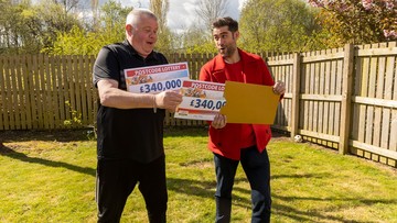 Two Much!: Stewart can't take in double cheque presented by Presenter Matt