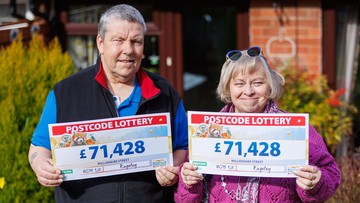 COUPLE'S DOUBLE: Tony and Glenda got a cheque each