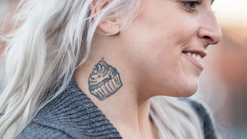 WORK OF ART: Lauren's cupcake tattoo after getting 1,000 Instagram followers