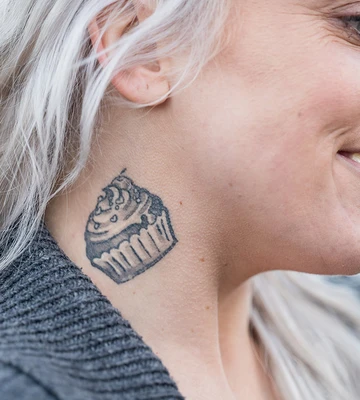 WORK OF ART: Lauren's cupcake tattoo after getting 1,000 Instagram followers