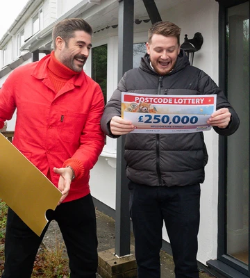 WOW FACTOR: Liam can't believe the size of his windfall
