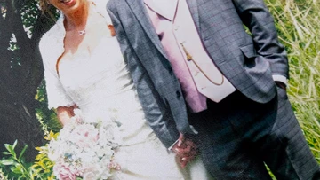 WINNING PAIR: The couple's wedding day a week before bumper prize