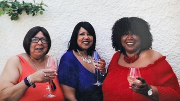 The Three Musketeers: Celestina (L) and Catherine with their late sister Lorna (R)